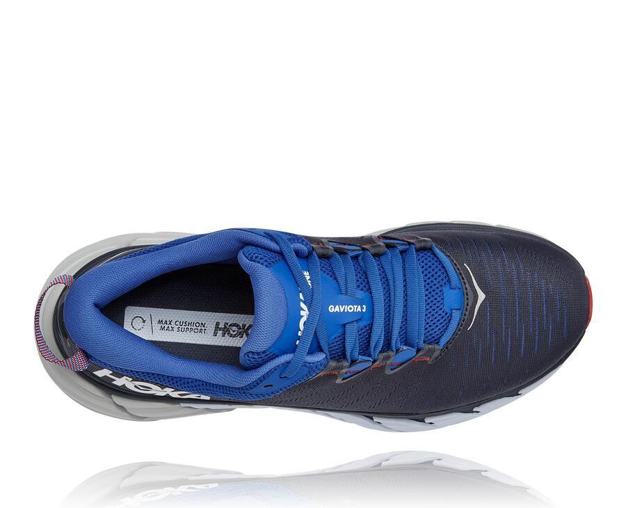 Tenis Hoka One One Hombre Negros/Azules - Gaviota 3 - YMPD84706